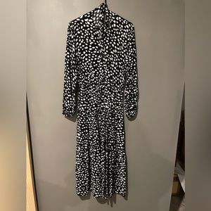 Black and white midi dress